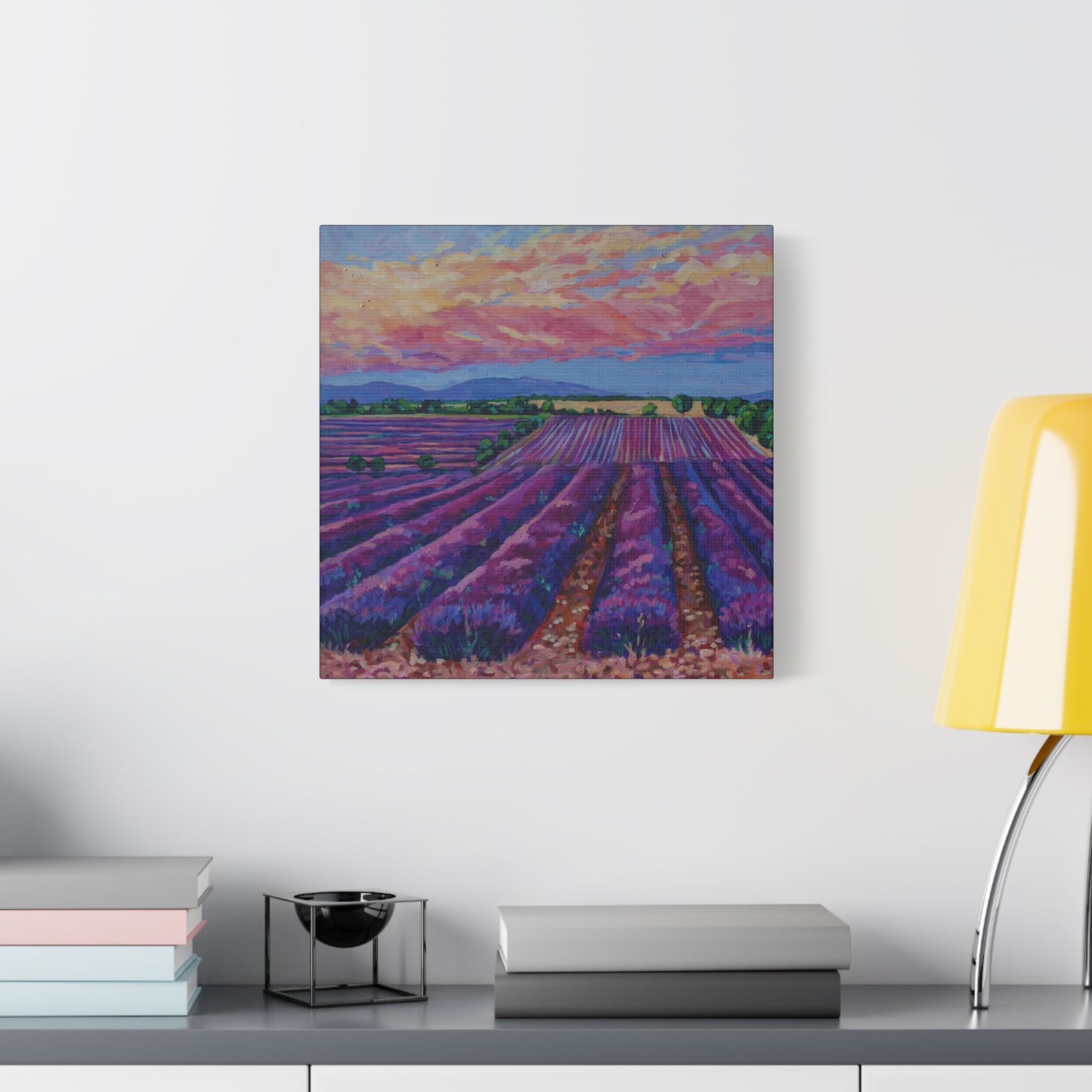 Lavender field at Sunset —Matte Canvas, Stretched, 1.25"