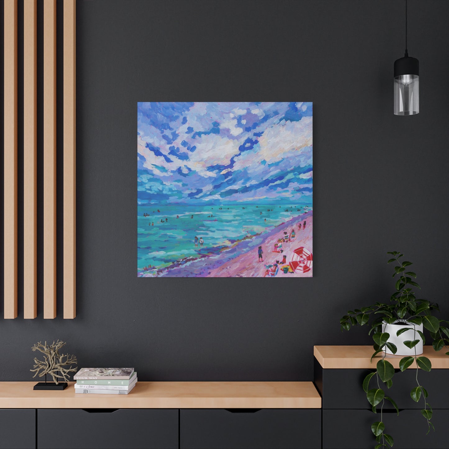 Busy Relaxing Beach Left Panel—Matte Canvas, Stretched, 1.25"
