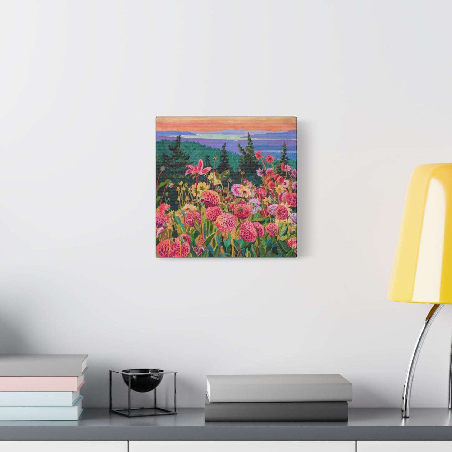 Wonder garden series- Dahlias—Matte Canvas, Stretched, 1.25"