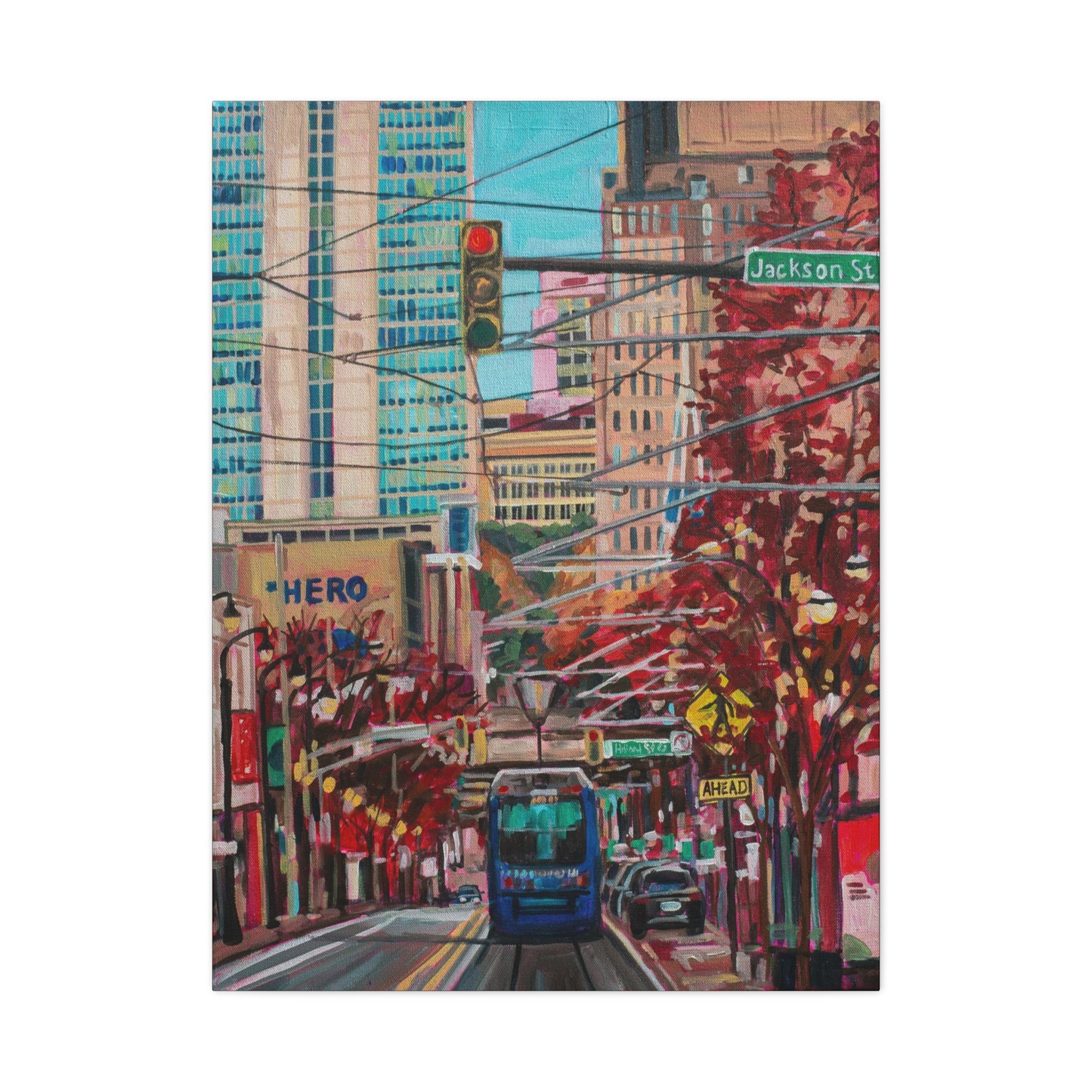 Atlanta Street scene 1 (Atlanta Streetcar -Auburn Street)—Matte Canvas, Stretched, 1.25"