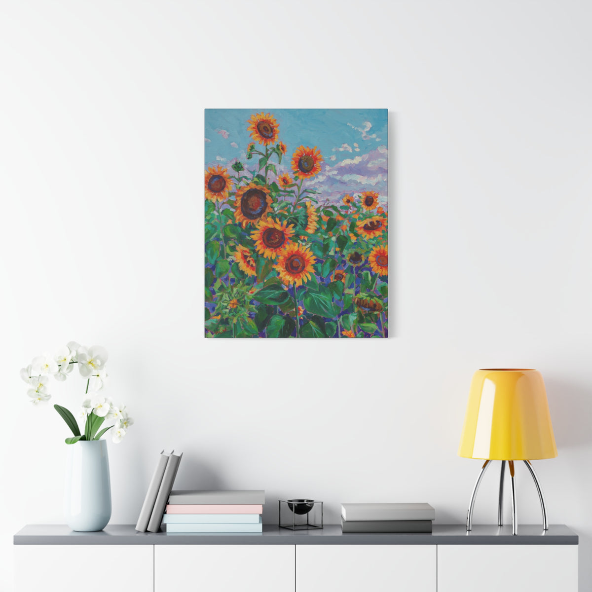 Sunflower field 5— Gallery Wrapped Canvas Reproduction