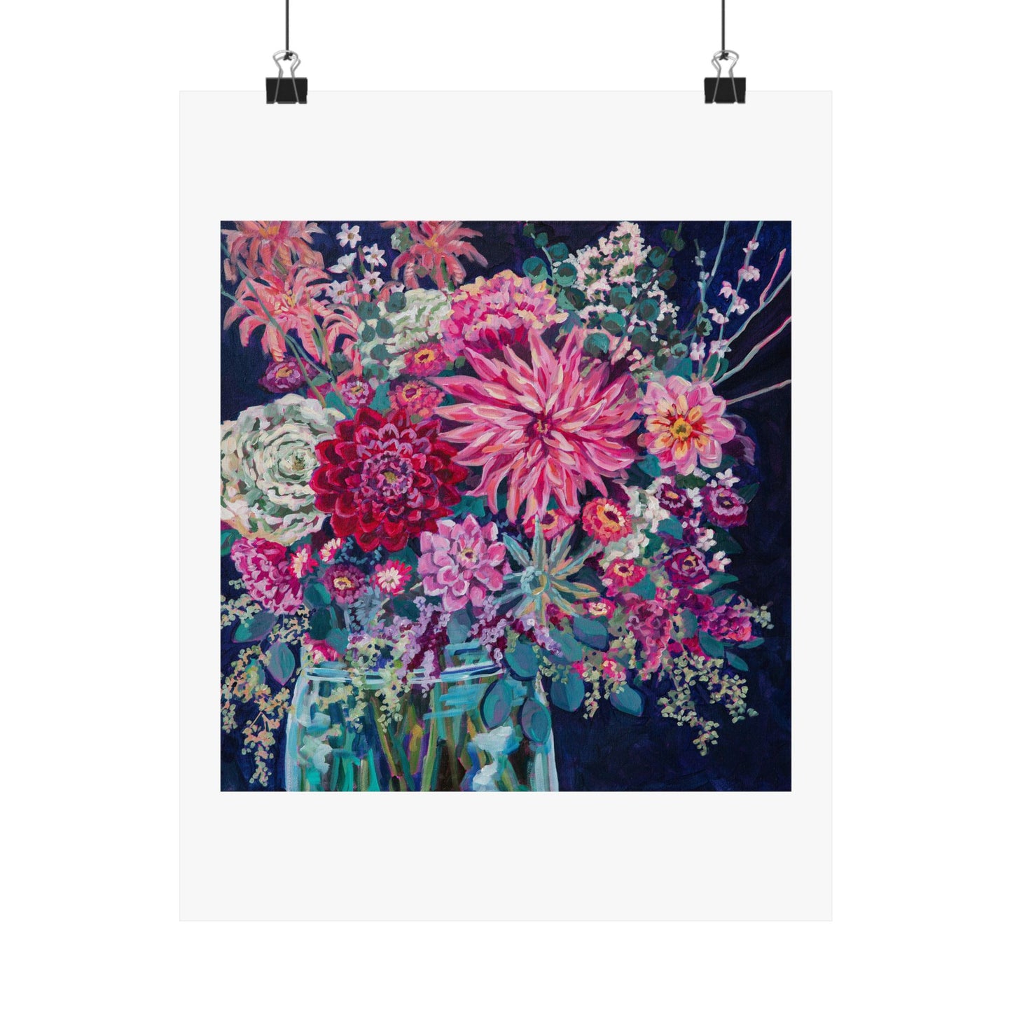 Warm Winter Floral Still Life — Matte Paper Poster Reproduction