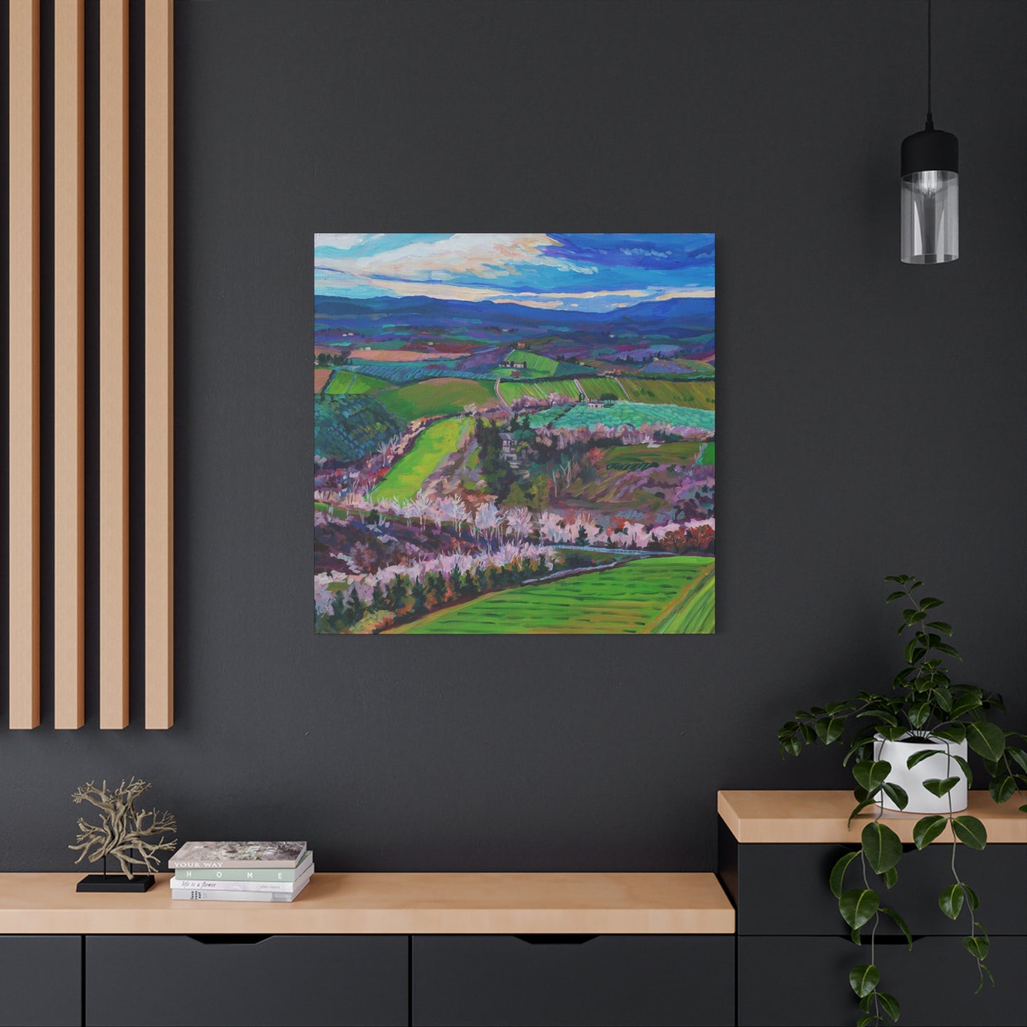 Rolling Tuscan farmland, Italy-Middle Panel —Matte Canvas, Stretched, 1.25"