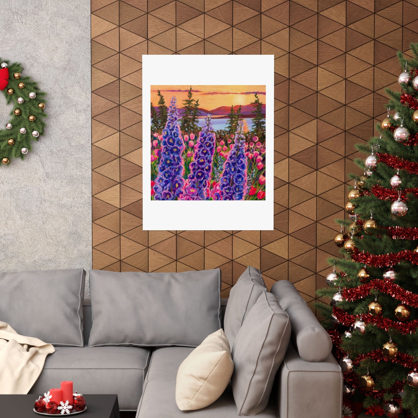 Wonder garden series- Delphinium trio— Matte Paper Poster Reproduction