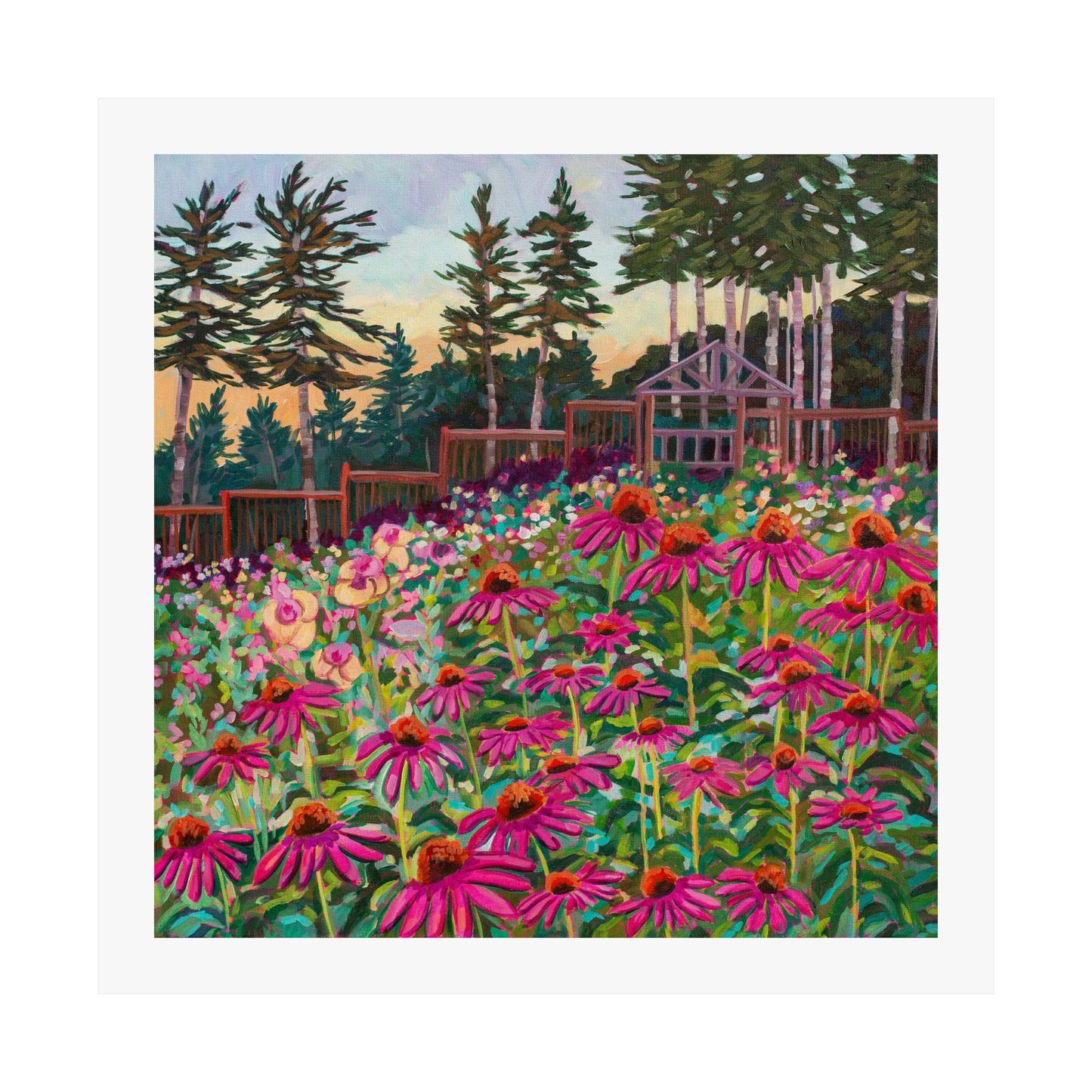 Wonder garden series- Purple Cornflowers— Matte Paper Poster Reproduction