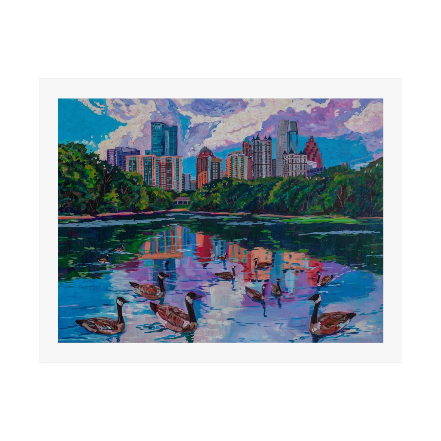 Geese at Piedmont Park, Atlanta—Matte Horizontal Fine Art Poster Reproductions