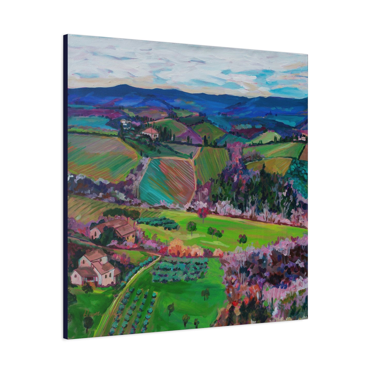Rolling Tuscan farmland, Italy-Left Panel —Matte Canvas, Stretched, 1.25"