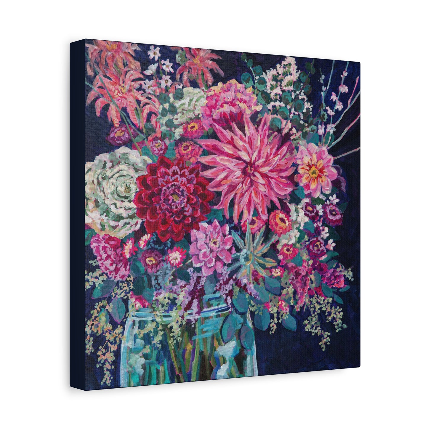 Warm Winter Floral Still Life —Matte Canvas, Stretched, 1.25"