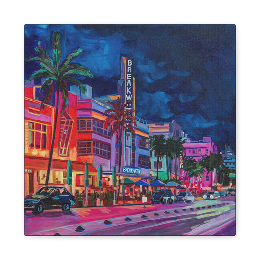 The Breakwater Hotel- South Beach Miami—Matte Canvas, Stretched, 1.25"