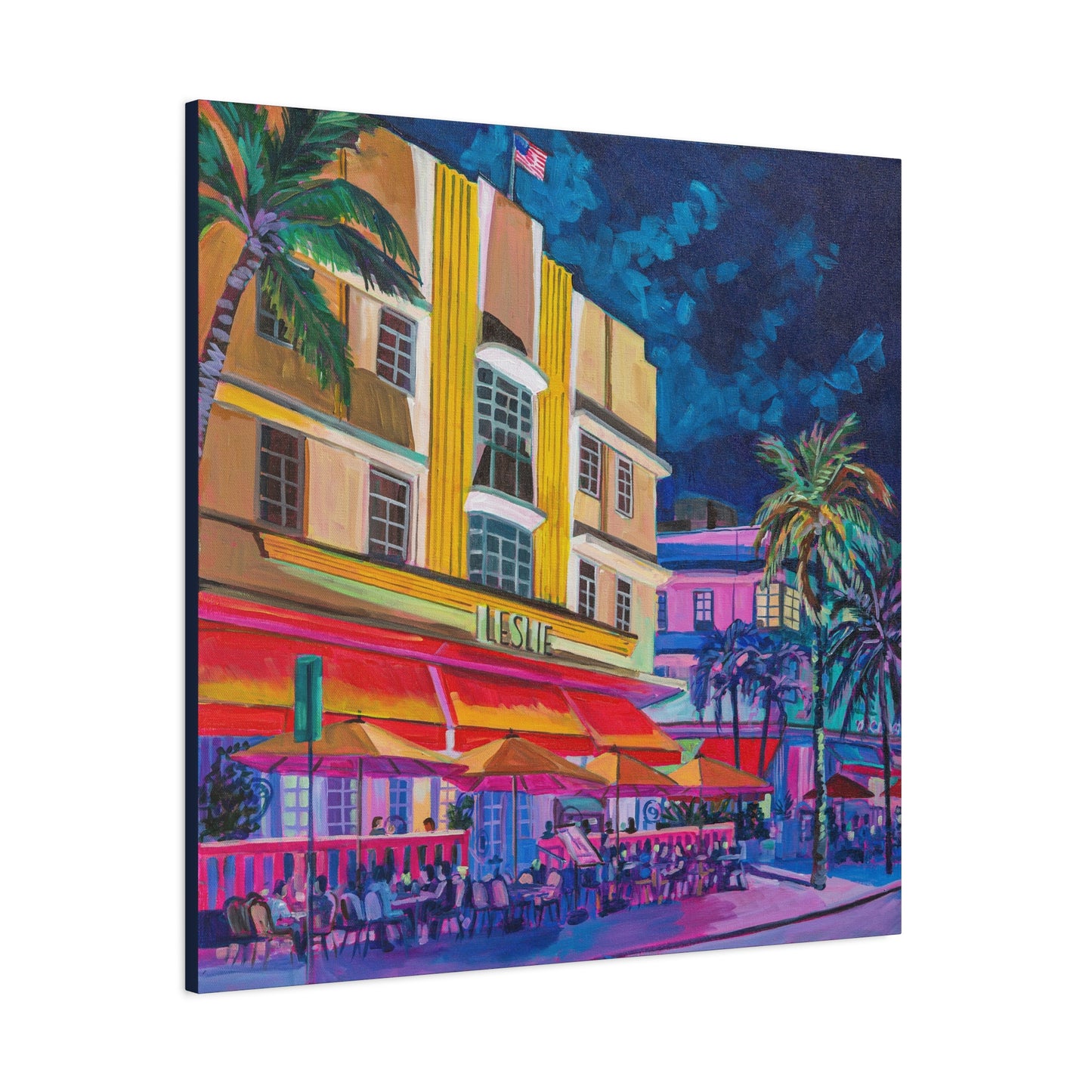 Leslie Hotel-South Beach Miami—Matte Canvas, Stretched, 1.25"