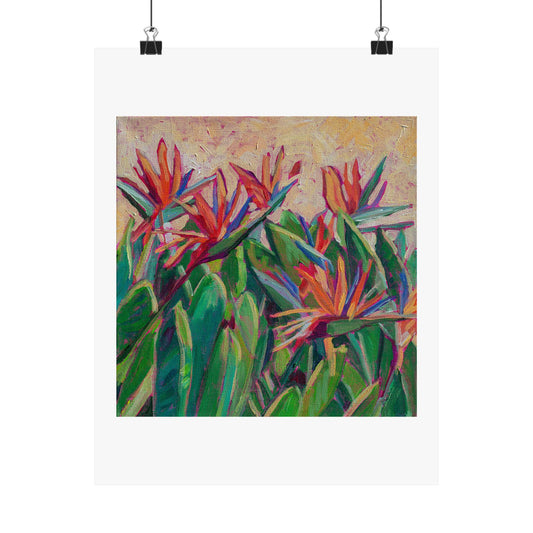 Bird of Paradise floral— Matte Paper Poster Reproduction