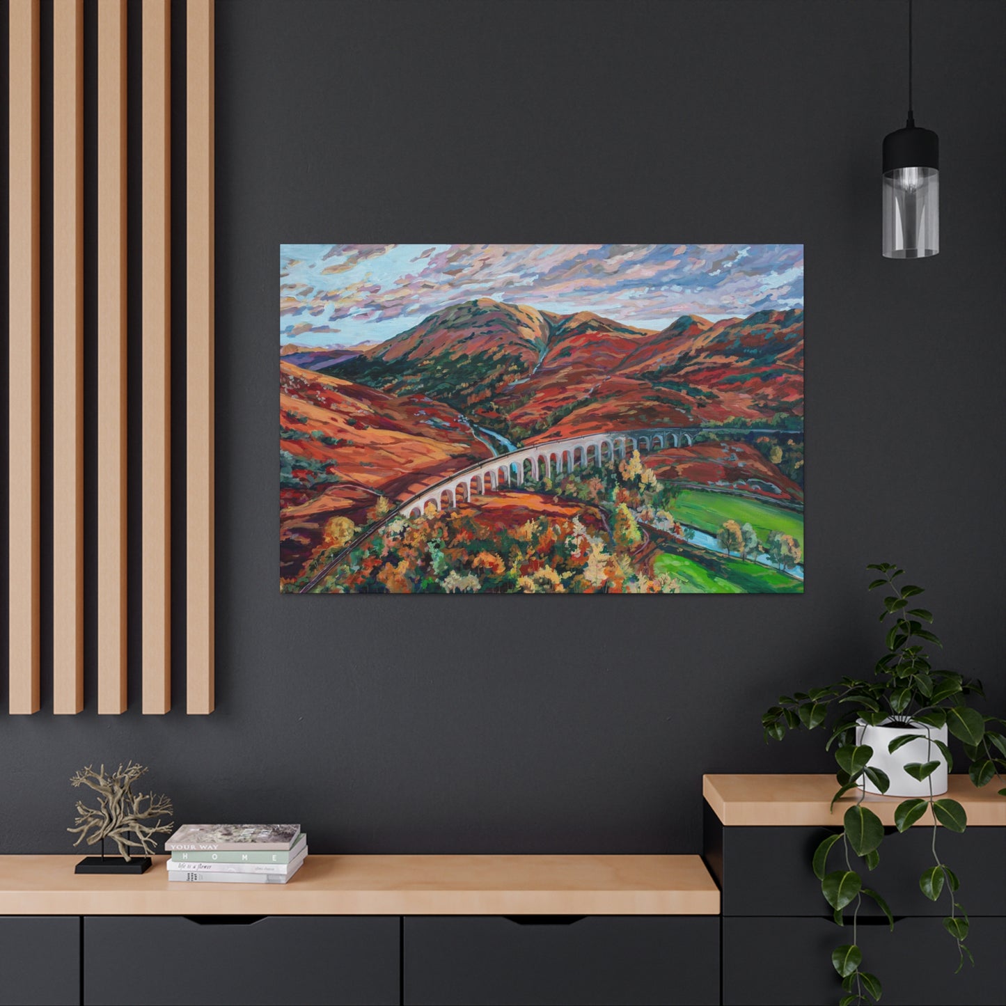 Autumn in Scotland, the Glenfinnan Viaduct— Gallery Wrapped Canvas Reproduction