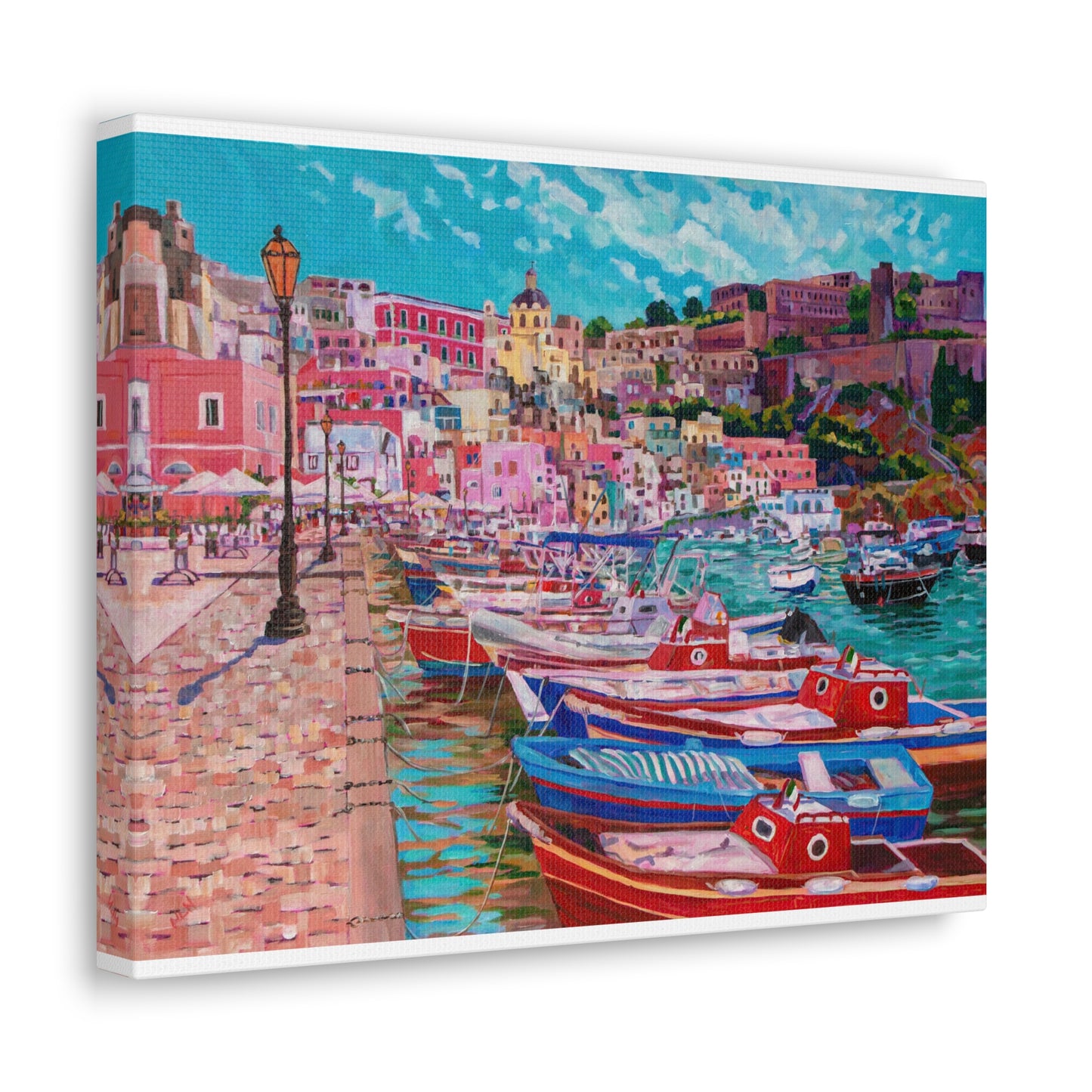 Harbor at Isola Procida, Italy— Gallery Wrapped Canvas Reproduction