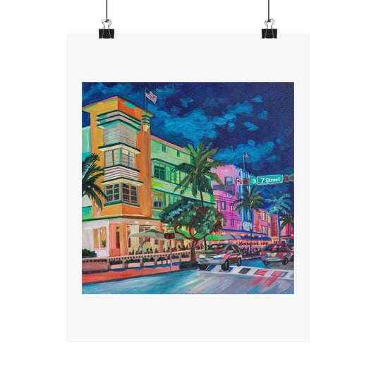 Avalon Hotel-South Beach Miami— Matte Paper Poster Reproduction