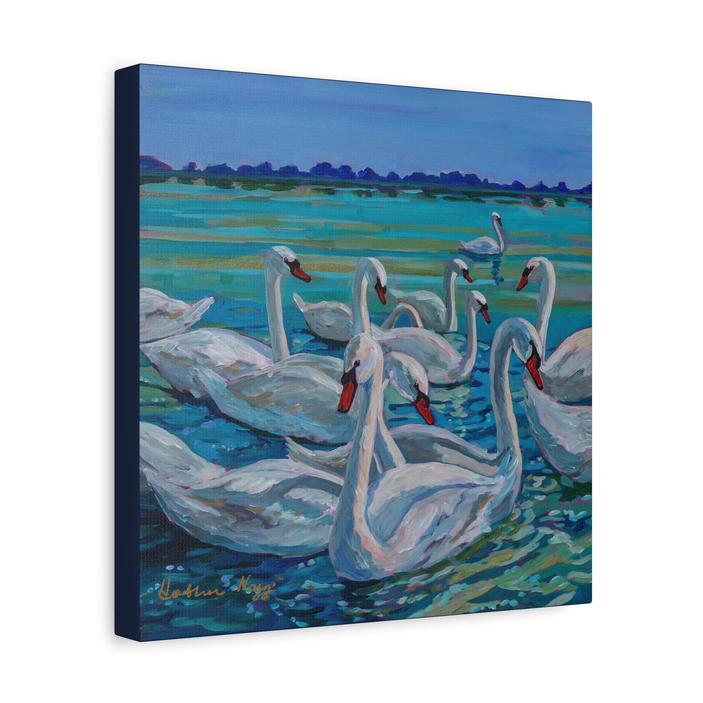 Mute Swan Family—Matte Canvas, Stretched, 1.25"