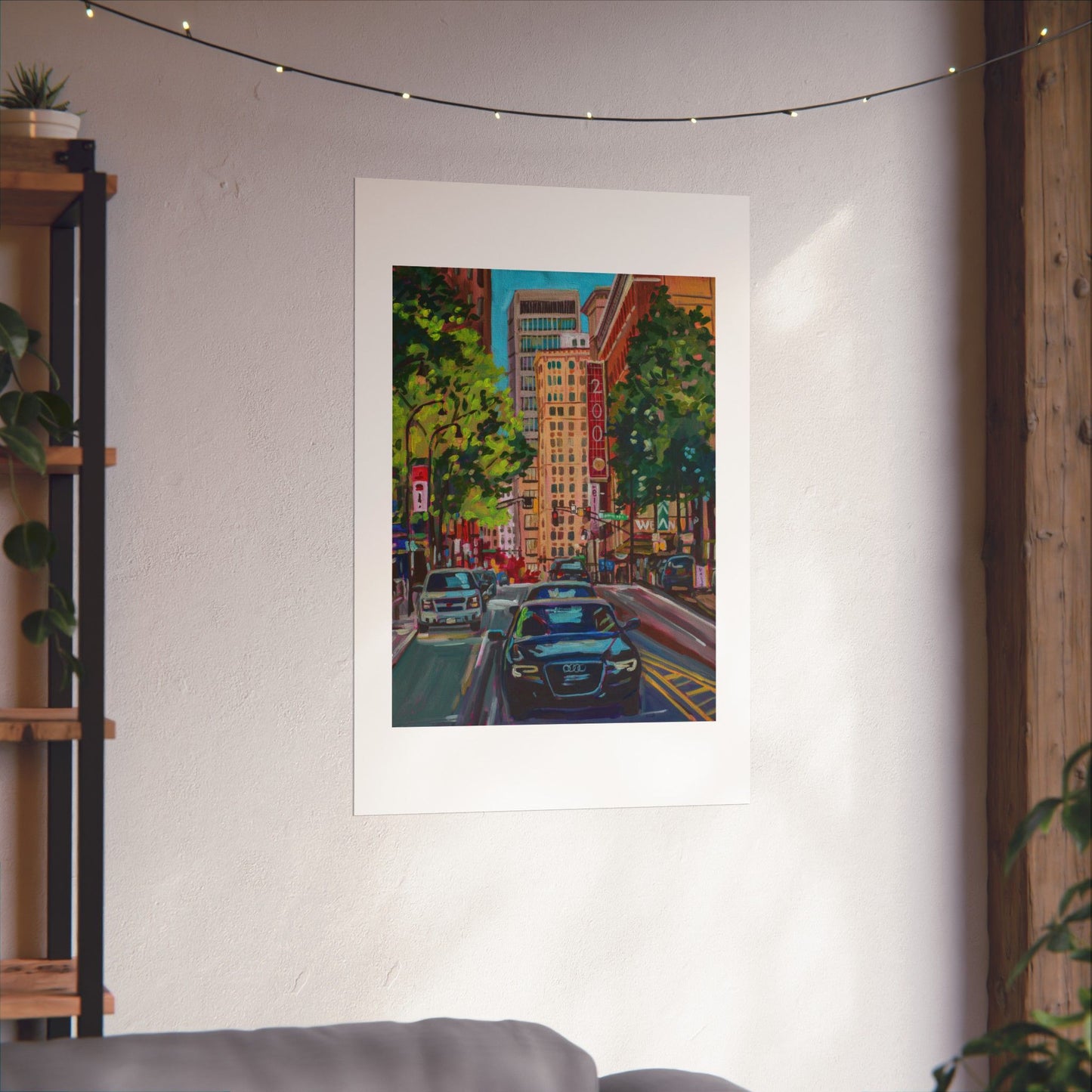 Atlanta Street scene 3 (Along Peachtree by the Weston Hotel) — Fine Art Matte Paper  Reproduction