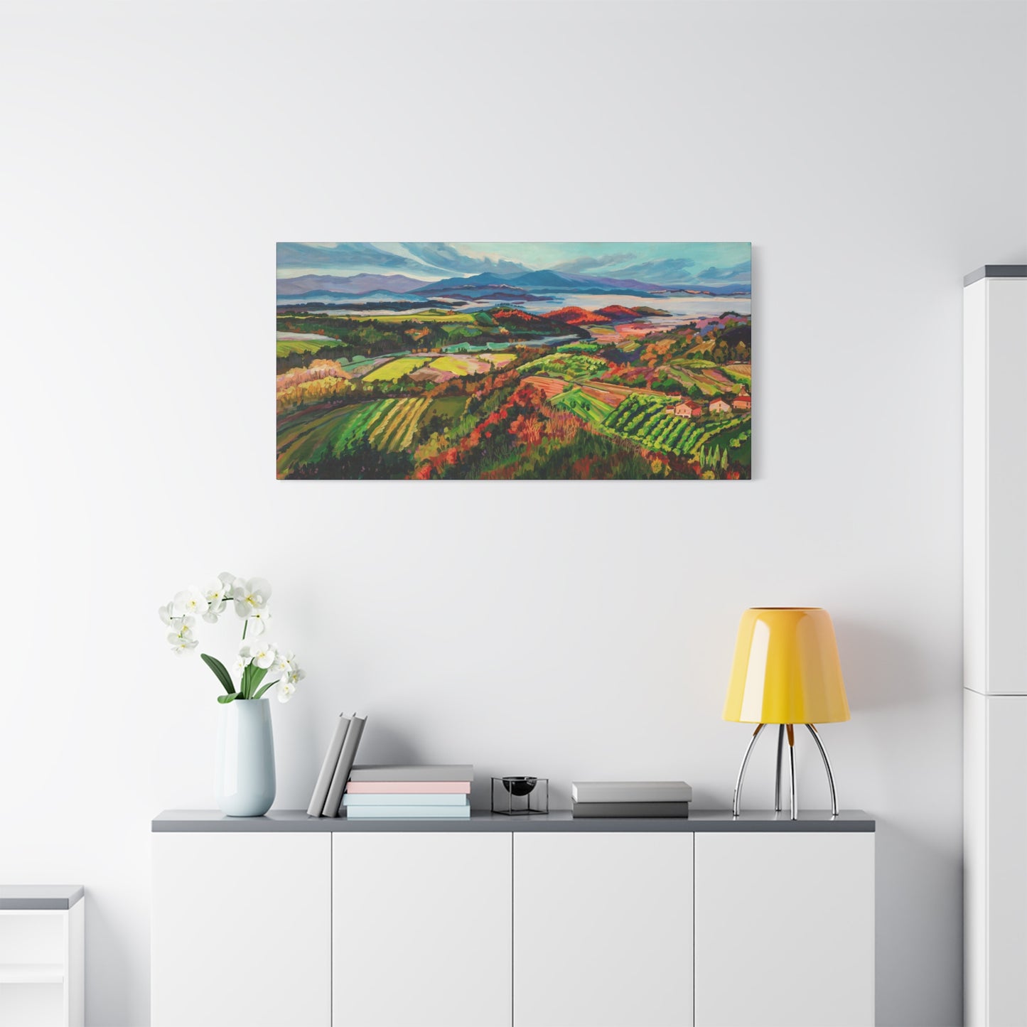 Morning Mist over Tuscany 1— Gallery Wrapped Canvas Reproduction