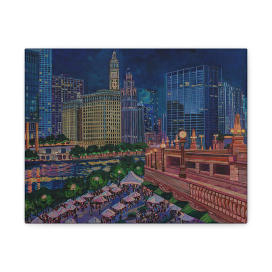 Riverwalk Chicago at Michigan Ave—Matte Canvas, Stretched, 1.25"