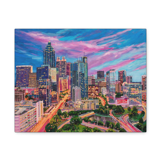 Downtown Atlanta Skyline- along Peachtree Street—Matte Canvas, Stretched, 1.25"