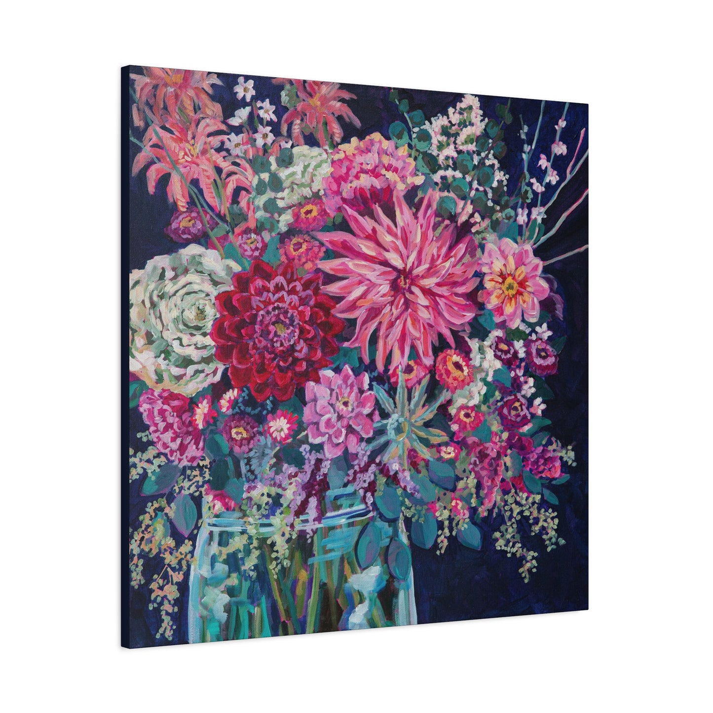 Warm Winter Floral Still Life —Matte Canvas, Stretched, 1.25"