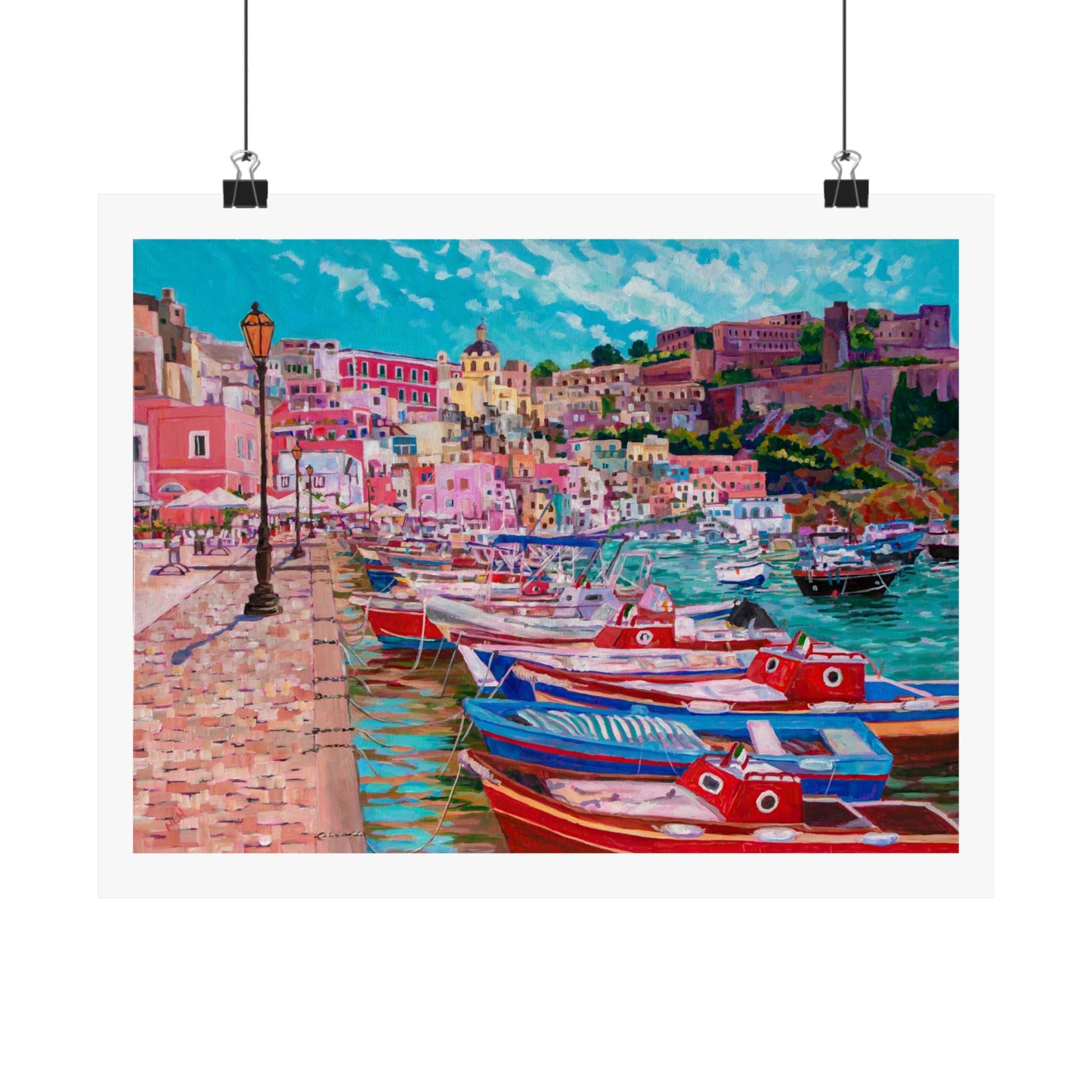 Harbor at Isola Procida, Italy —Matte Horizontal Posters