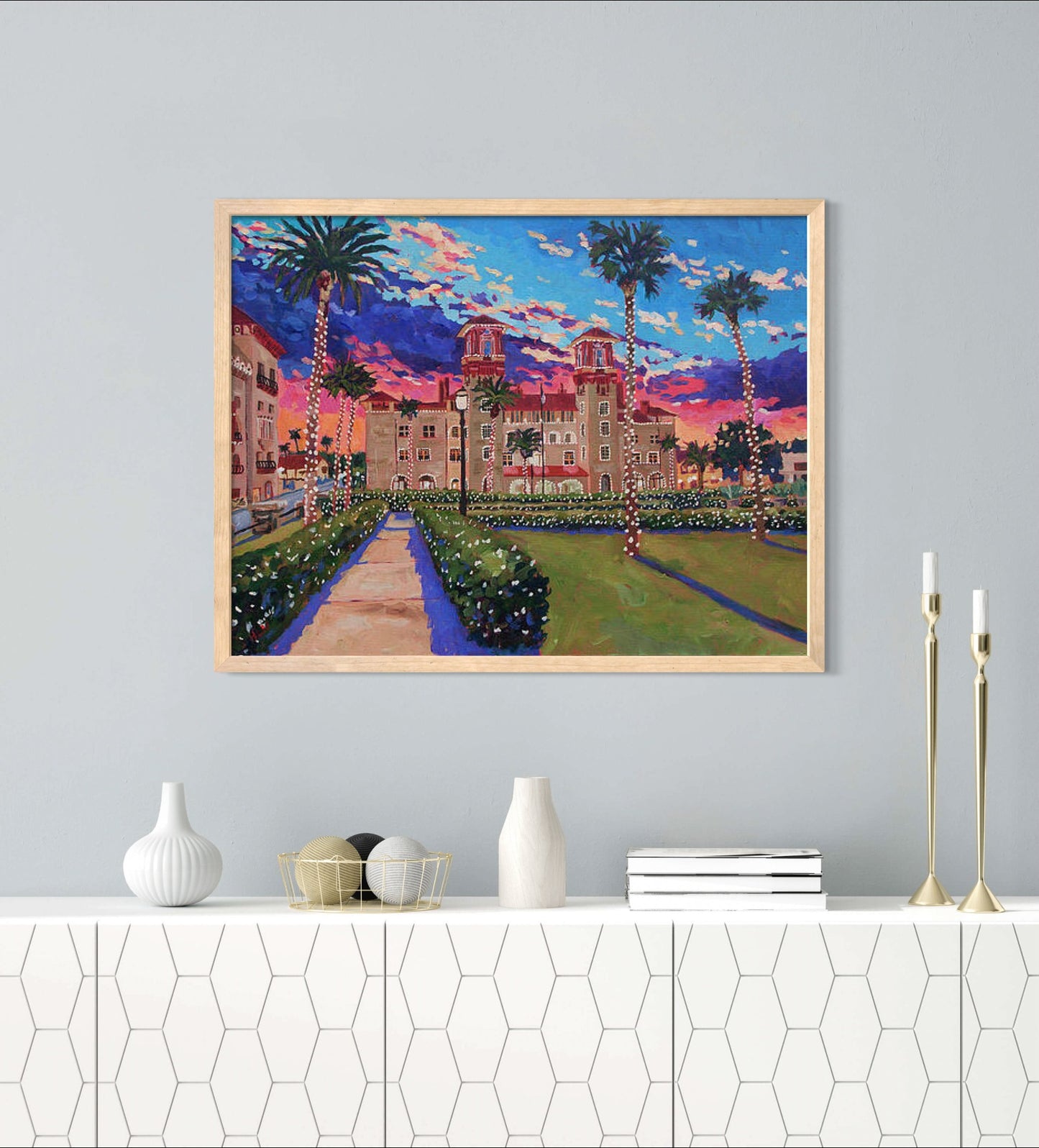 Hotel Alcazar at Dusk St Augustine original painting