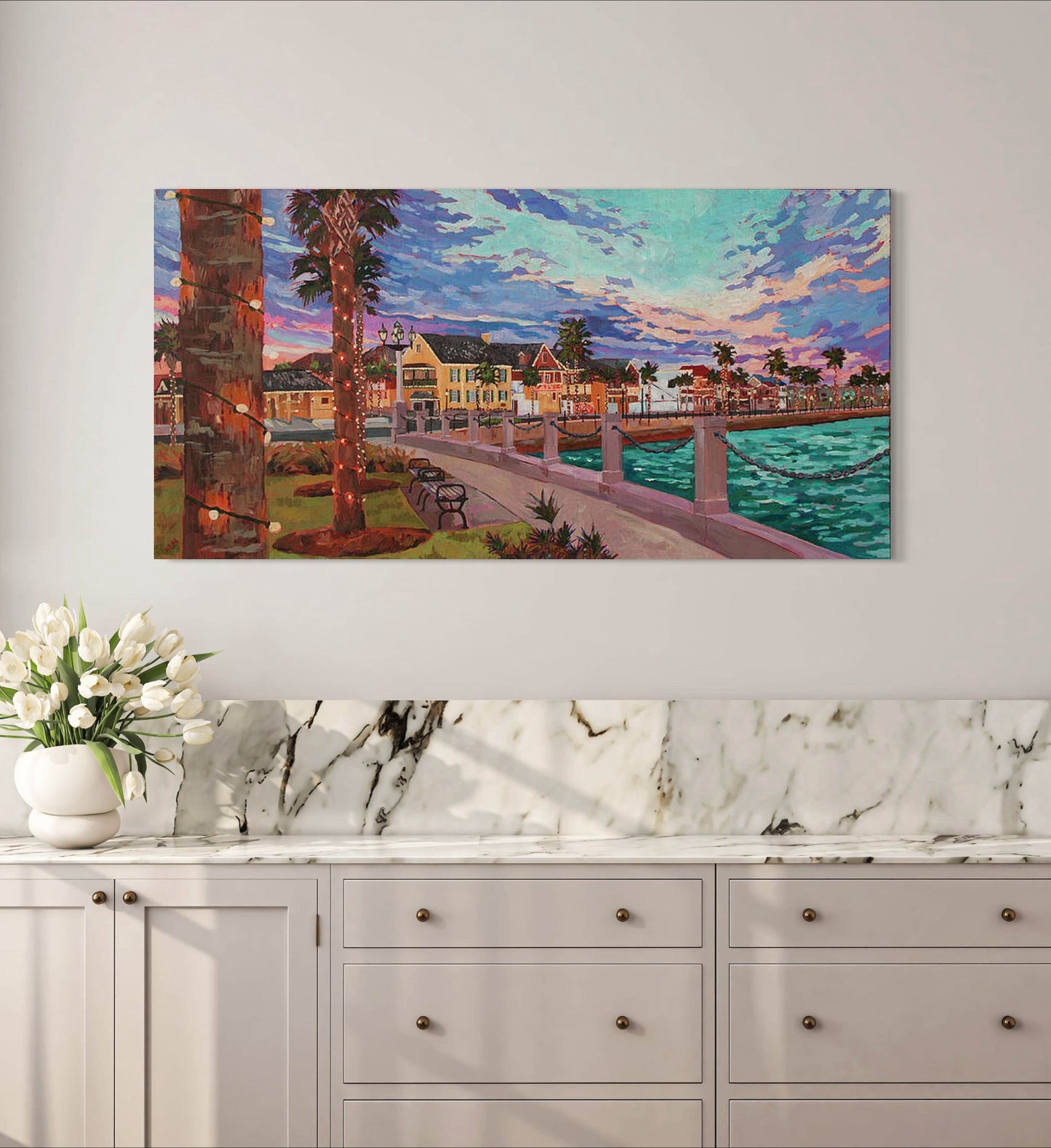 Along Avenida Menendez - St Augustine original painting