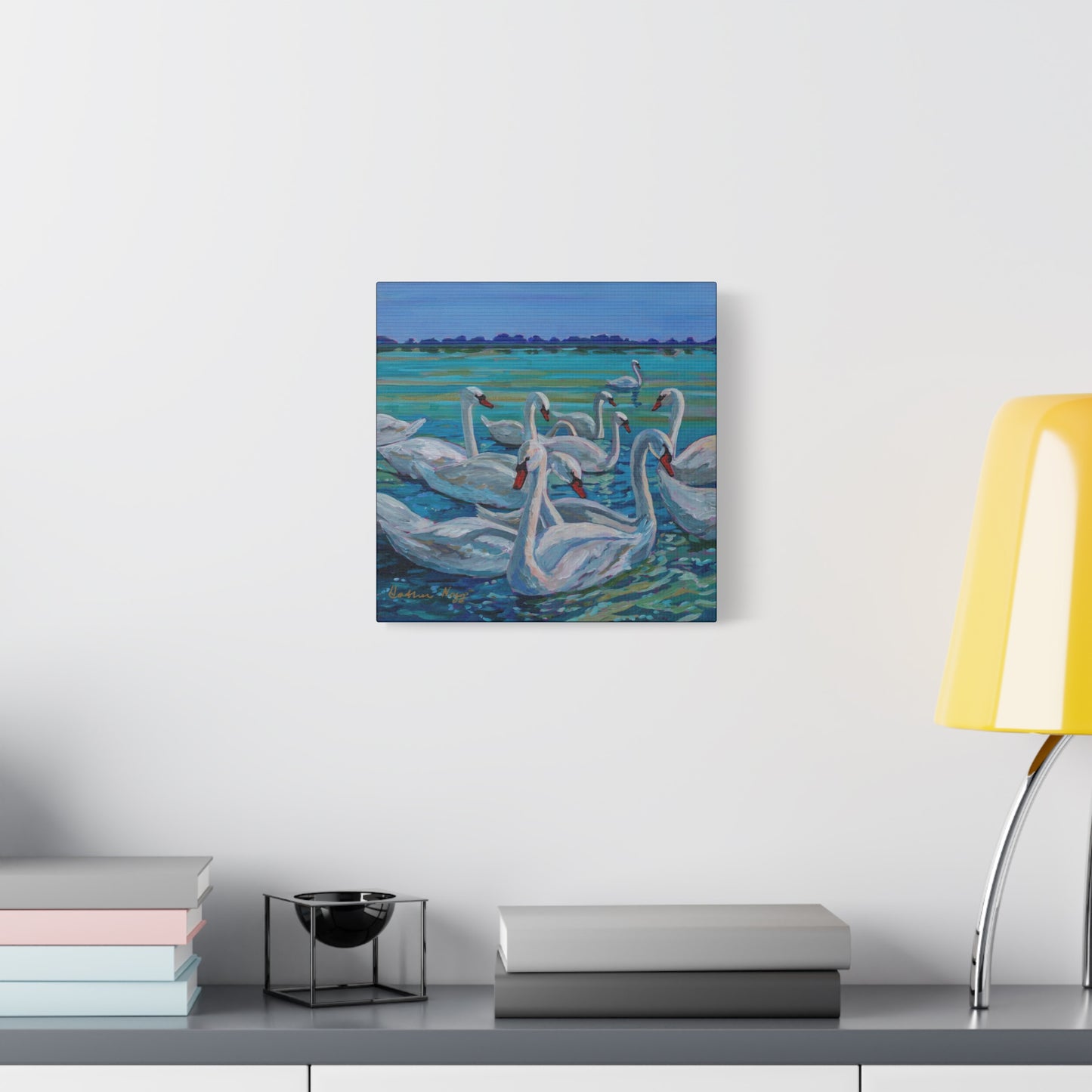 Mute Swan Family—Matte Canvas, Stretched, 1.25"