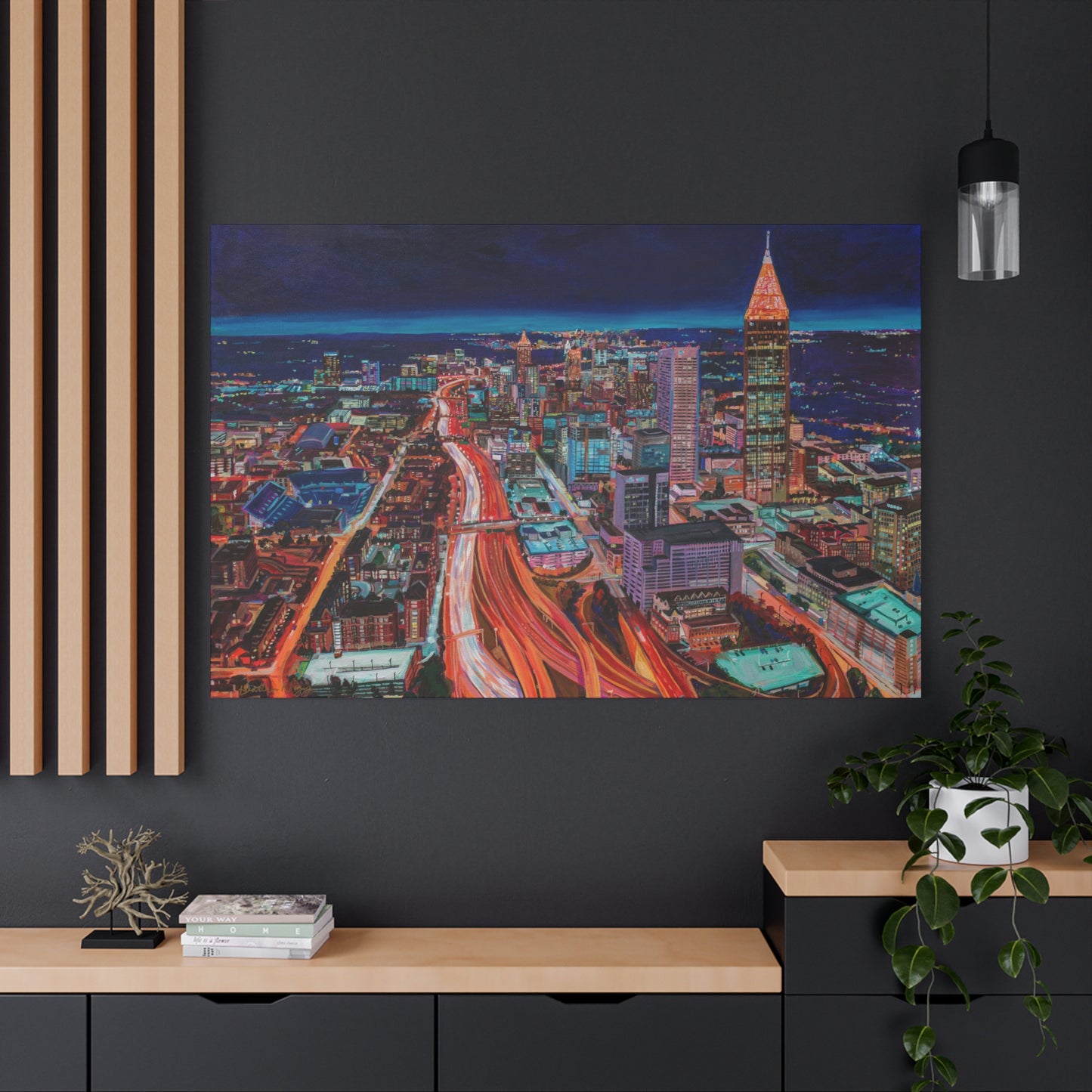 Atlanta Night Skyline —Matte Canvas, Stretched, 1.25"
