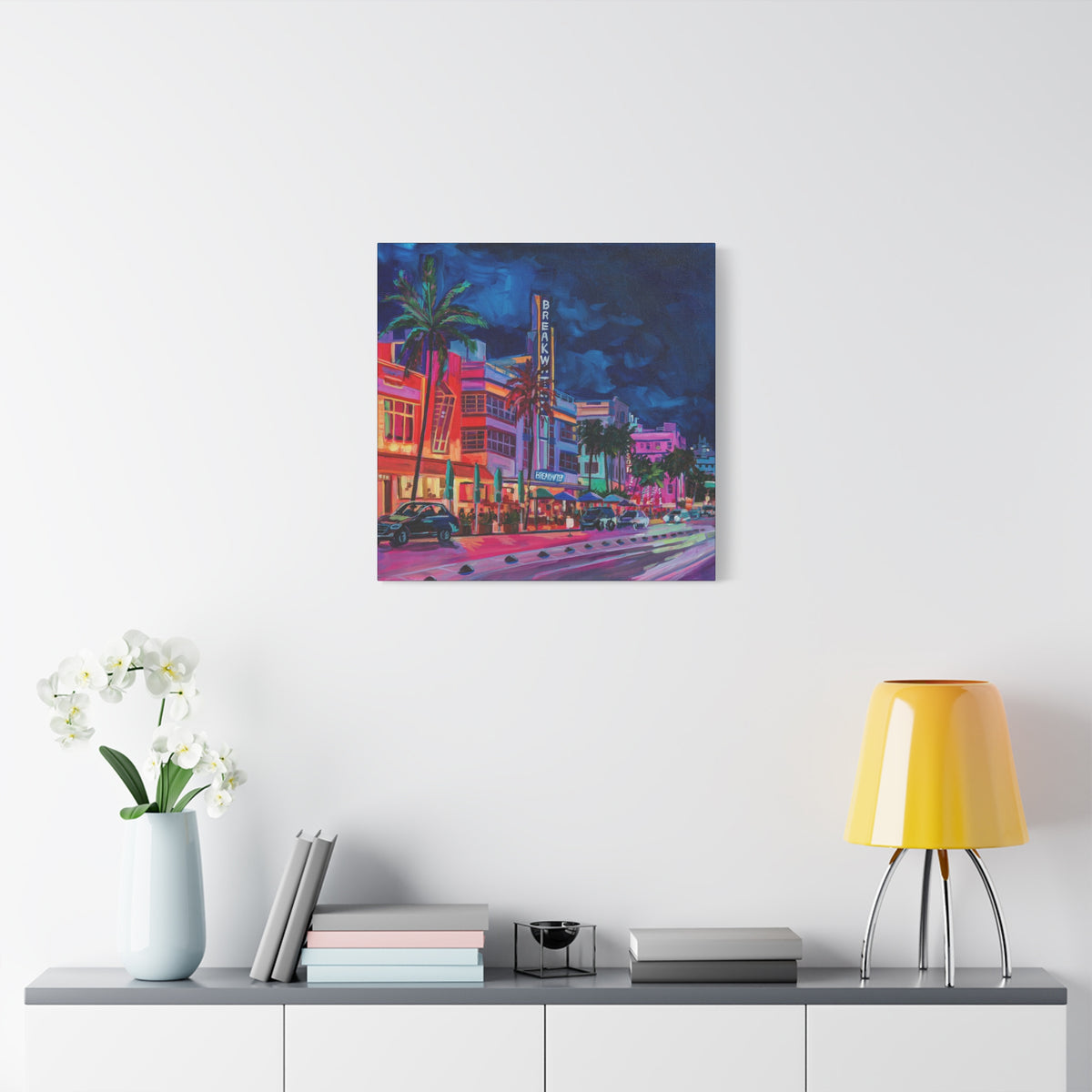The Breakwater Hotel- South Beach Miami—Matte Canvas, Stretched, 1.25"