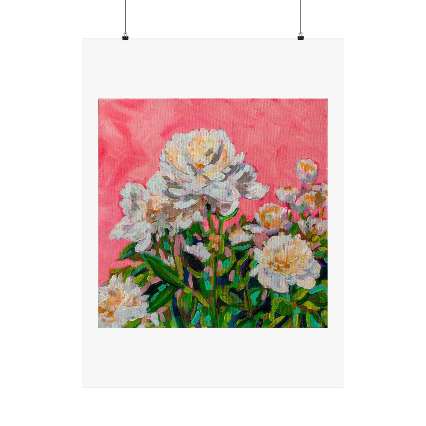 White Peonies— Matte Paper Poster Reproduction