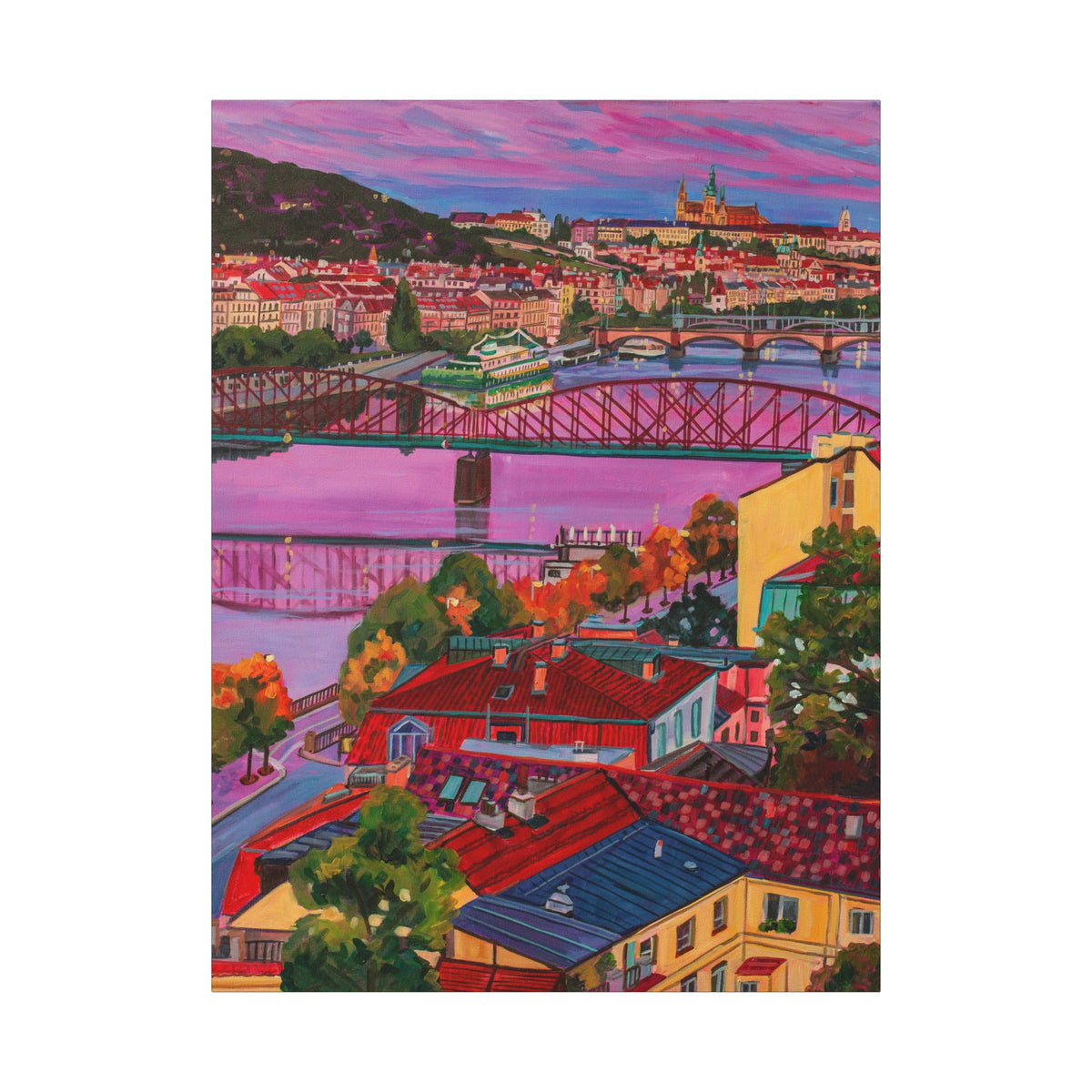 Postcards from Europe: Prague  —Matte Canvas, Stretched, 1.25"