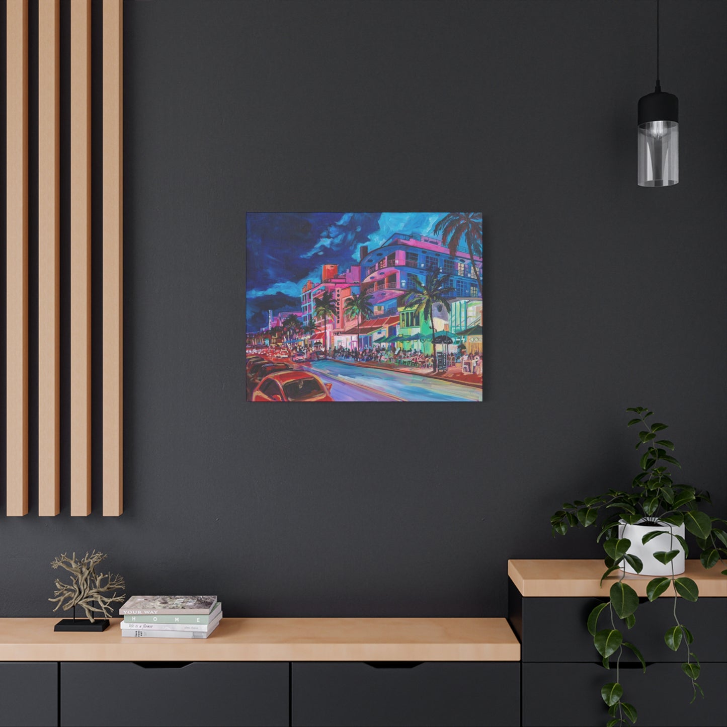 Palace Cafe and Congress Hotel, South Beach Miami—Matte Canvas, Stretched, 1.25"
