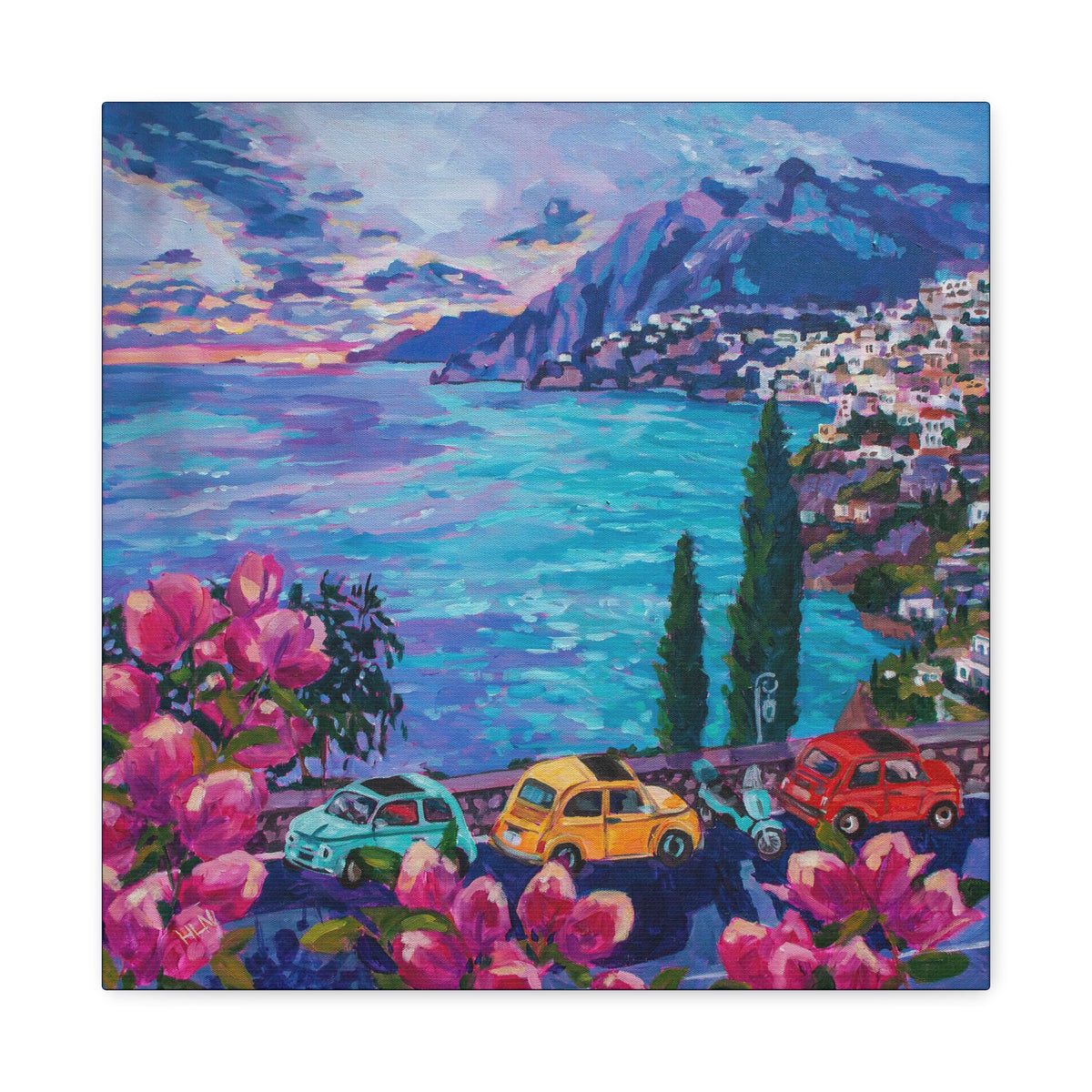 Fiats at Arienzo, Positano —Matte Canvas, Stretched, 1.25"