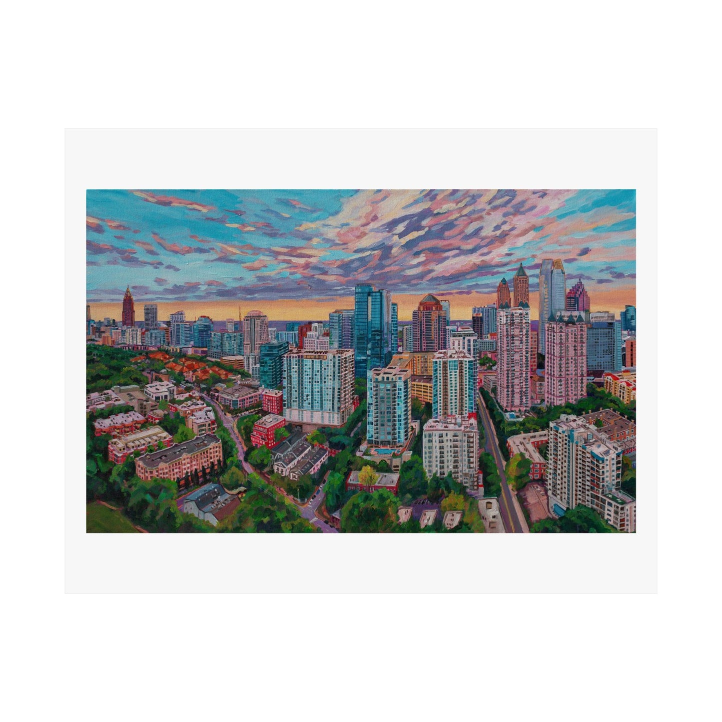Heart of Midtown —Atlanta—Matte Horizontal Poster Reproduction