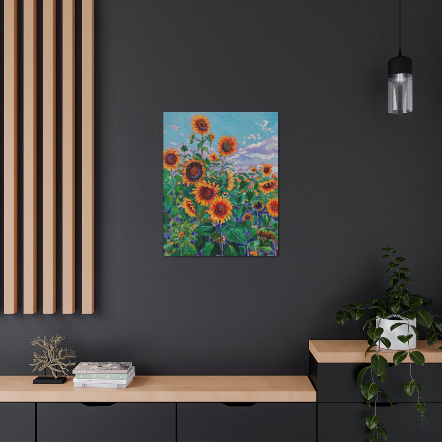 Sunflower field 5— Gallery Wrapped Canvas Reproduction