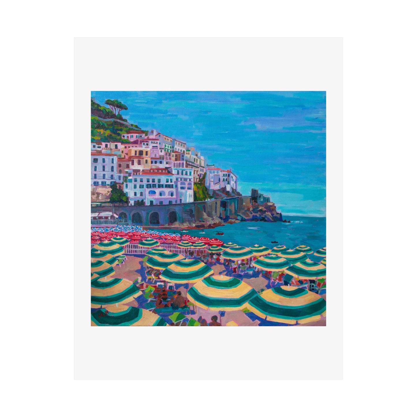 Beachside Amalfi, Italy — Matte Paper Poster Reproduction