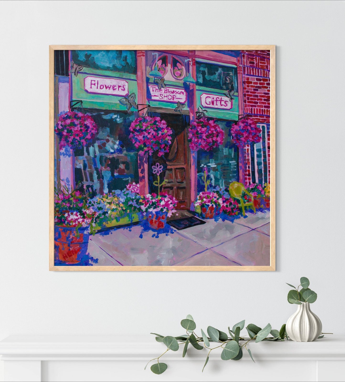 Blooming Storefront Hillsdale original painting