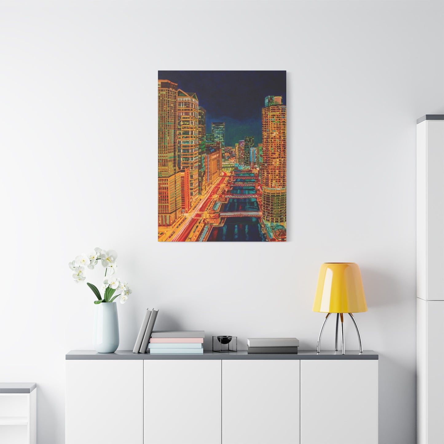 Nightfall in the Loop-Chicago—Matte Canvas, Stretched, 1.25"