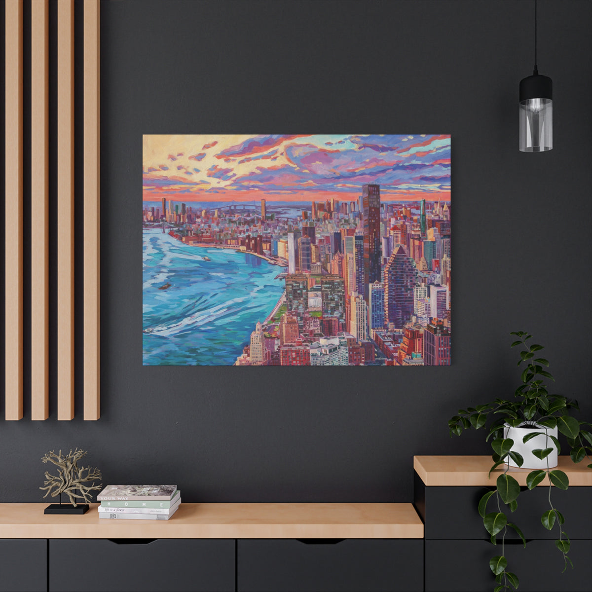 Midtown Manhattan Sunrise-left panel—Matte Canvas, Stretched, 1.25"