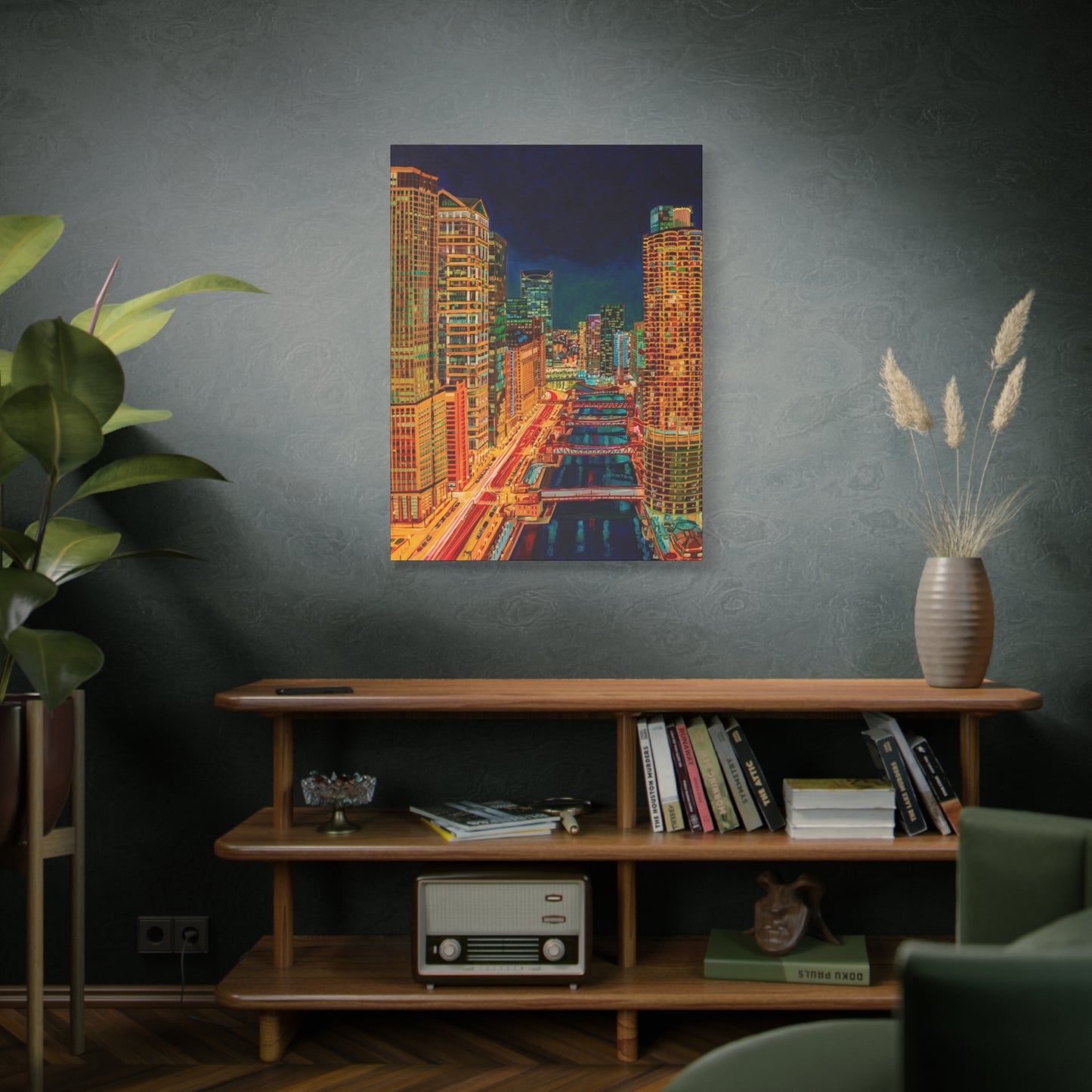 Nightfall in the Loop-Chicago—Matte Canvas, Stretched, 1.25"