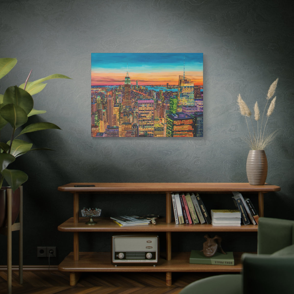 Empire at Dusk-NYC —Matte Canvas, Stretched, 1.25"