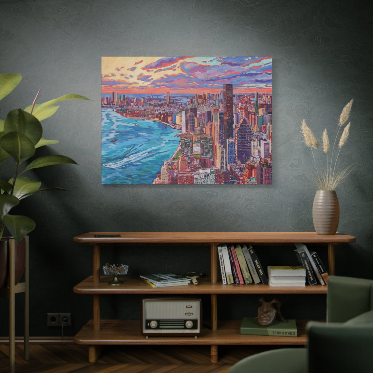 Midtown Manhattan Sunrise-left panel—Matte Canvas, Stretched, 1.25"