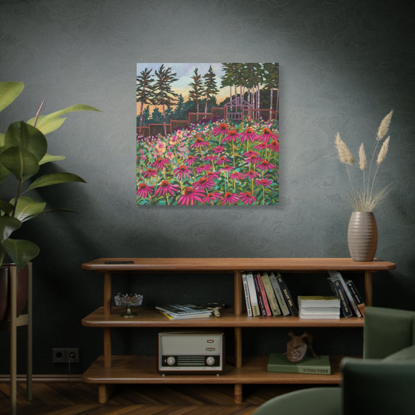 Wonder garden series- Purple Cornflowers—Matte Canvas, Stretched, 1.25"