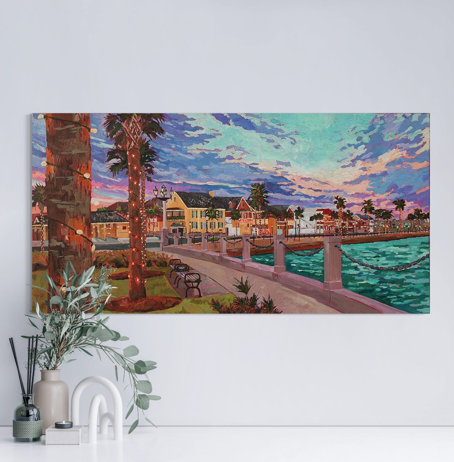 Along Avenida Menendez - St Augustine original painting