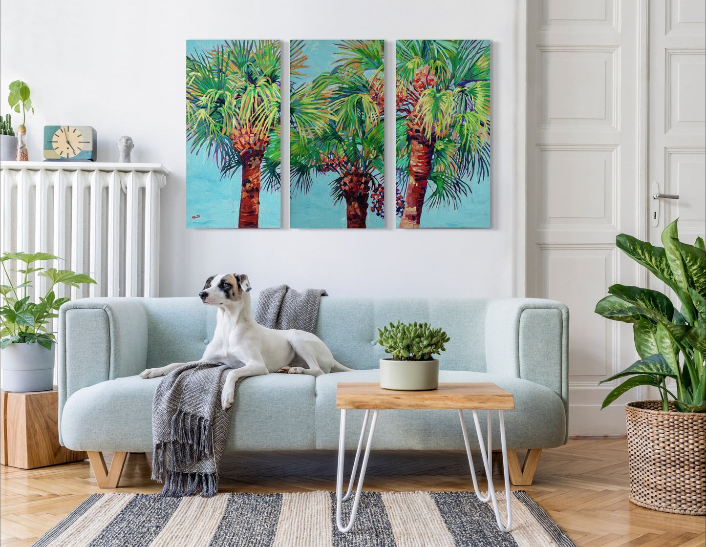 Palm Tree triptych original painting