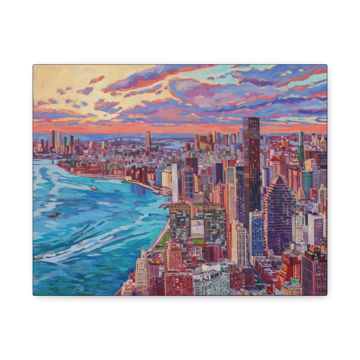Midtown Manhattan Sunrise-left panel—Matte Canvas, Stretched, 1.25"