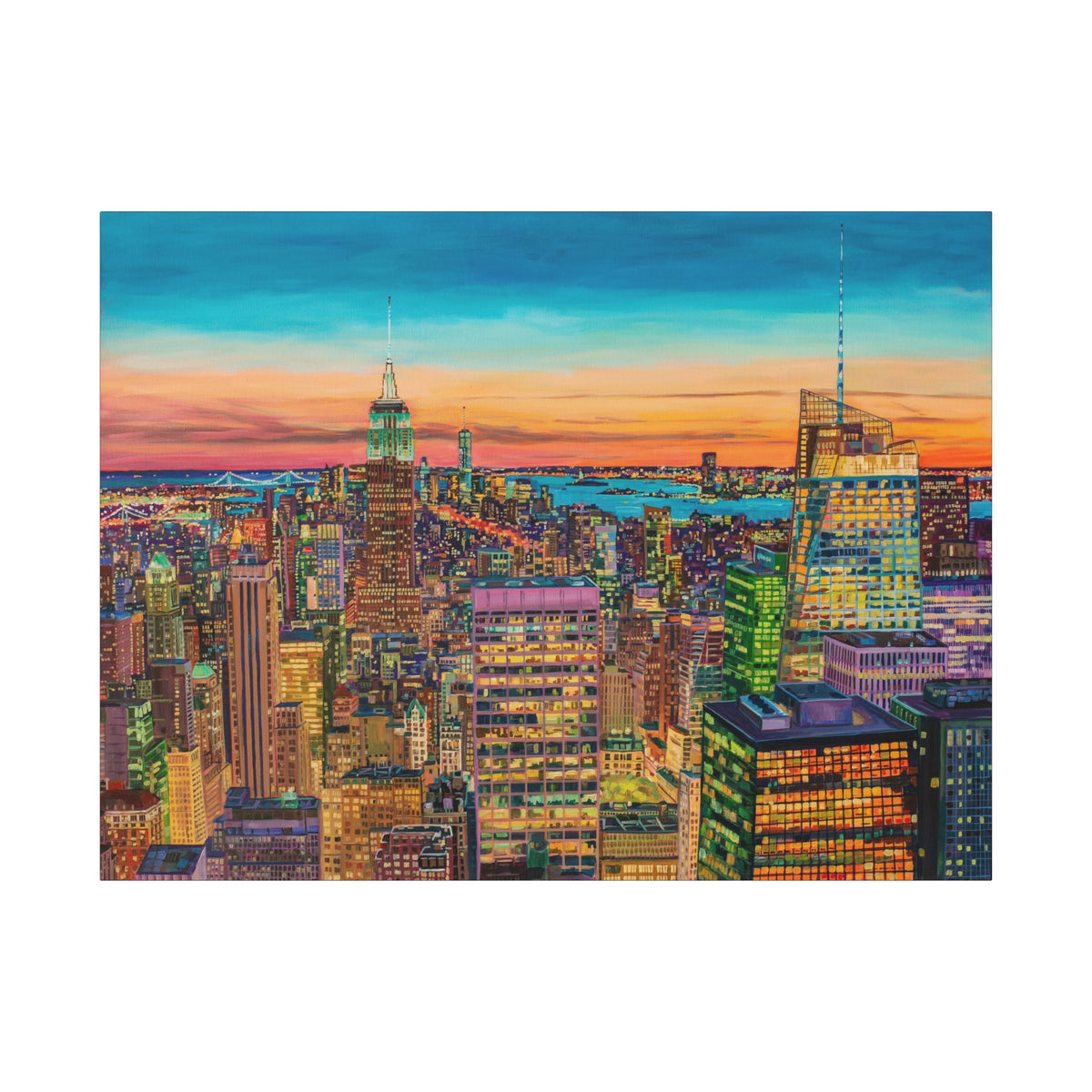 Empire at Dusk-NYC —Matte Canvas, Stretched, 1.25"