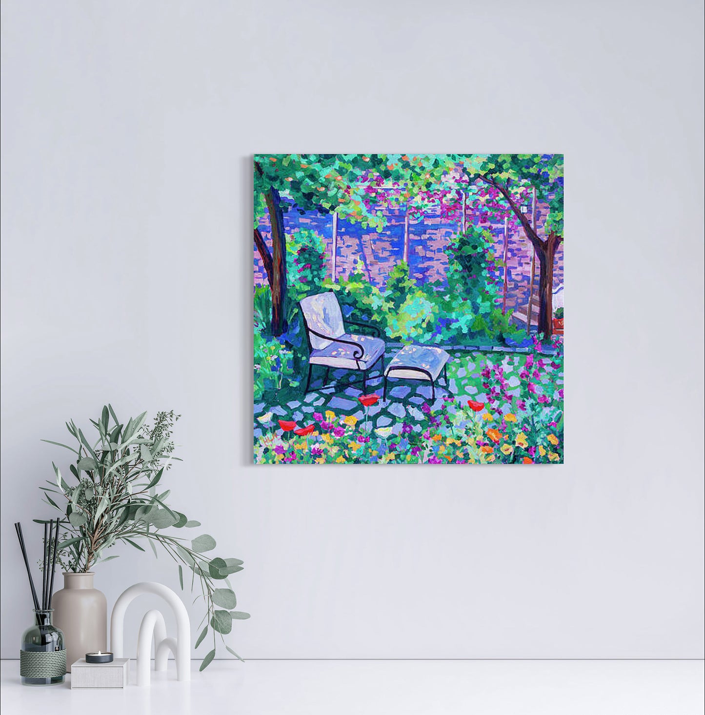 Cultivating Well Being Positano Italy original painting