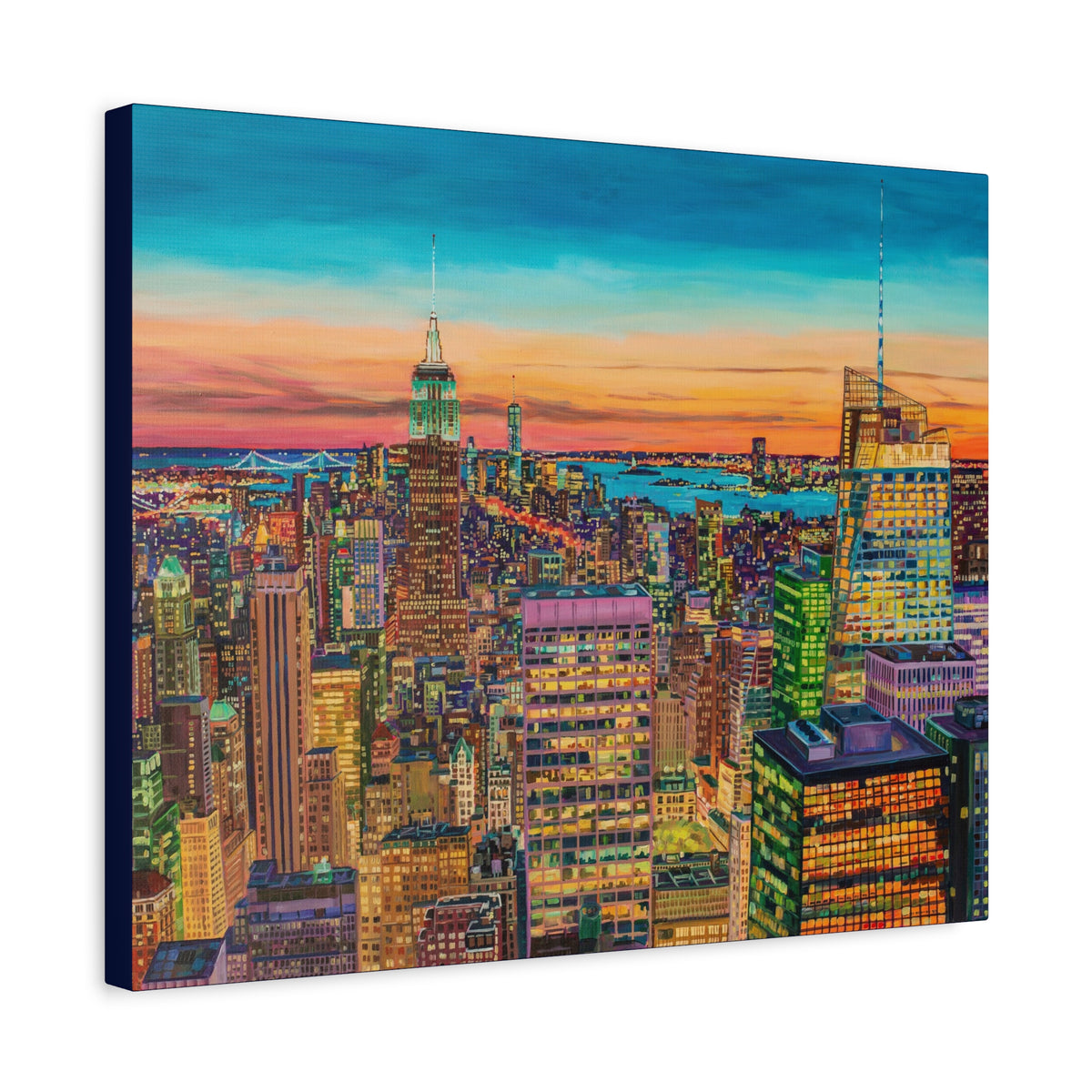 Empire at Dusk-NYC —Matte Canvas, Stretched, 1.25"